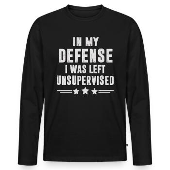 Paroles drôles - T-shirt manches longues Premium bio Homme - noir - Devant - Nico (187cm)