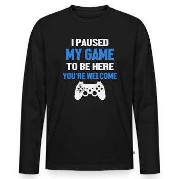 Gaming - Men's Premium Organic Long Sleeve Shirt - black - Front - Nico (187cm)
