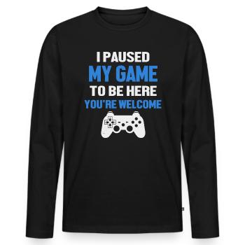 I paused my game to be a gaming controller - Men's Premium Organic Long Sleeve Shirt - black - Front - Nico (187cm)
