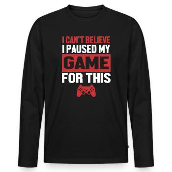 Gamer - Men's Premium Organic Long Sleeve Shirt - black - Front - Nico (187cm)