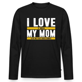 gamer - Ekologisk långärmad premium-T-shirt herr - svart - Fram - Nico (187cm)