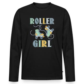 Fille de rouleau - T-shirt manches longues Premium bio Homme - noir - Devant - Nico (187cm)