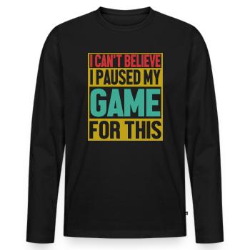 Gamer - Men's Premium Organic Long Sleeve Shirt - black - Front - Nico (187cm)