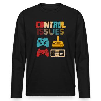 Retrogaming Gamer Gaming - Men's Premium Organic Long Sleeve Shirt - black - Front - Nico (187cm)