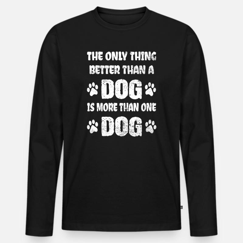 Hunde Sprüche - Männer Premium Bio Langarmshirt - Schwarz