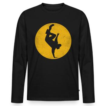 Breakdance Breaker Dancing Dancing Dancers Handstand - Men's Premium Organic Long Sleeve Shirt - black - Front - Nico (187cm)
