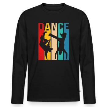 Breakdancing - Men's Premium Organic Long Sleeve Shirt - black - Front - Nico (187cm)