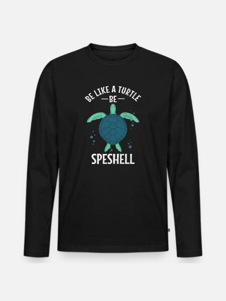 Meeresschildkröte Schildkröte - Männer Premium Bio Langarmshirt - Schwarz