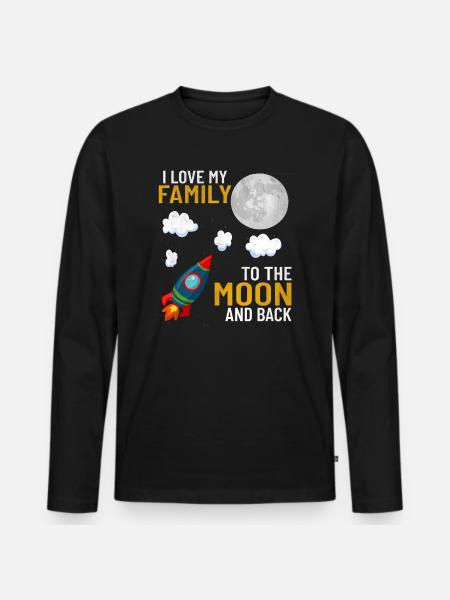 J'aime ma famille valeurs familiales mère papa - T-shirt manches longues Premium bio Homme - noir