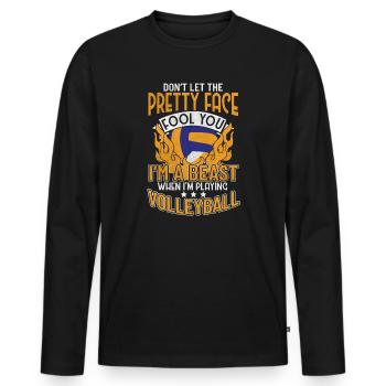 Volleyball Set Volleyball Team Volleyball - Men's Premium Organic Long Sleeve Shirt - black - Front - Nico (187cm)