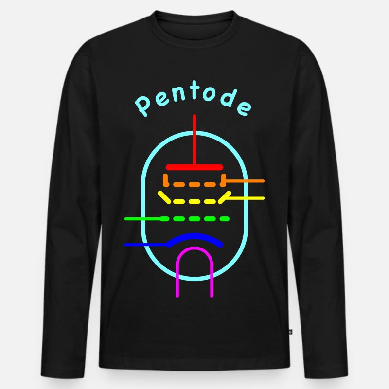 Regenbogen Pentode - Vakuumröhren-Symbol - Männer Premium Bio Langarmshirt - Schwarz