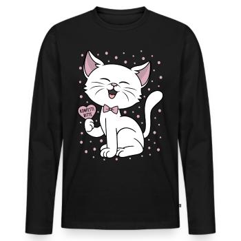 Carneval Kitten Heart Cats Confetti please Cat - Men's Premium Organic Long Sleeve Shirt - black - Front - Nico (187cm)
