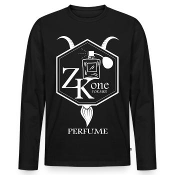 Parfum pour homme - T-shirt manches longues Premium bio Homme - noir - Devant - Nico (187cm)
