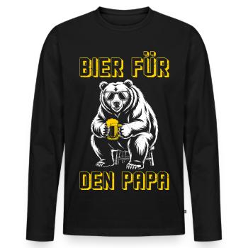 Beer drinkers BEER FOR DAD Fathers Funny - Men's Premium Organic Long Sleeve Shirt - black - Front - Nico (187cm)