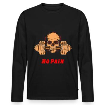 Bodybuilding funny weight training dumbbell gift - Men's Premium Organic Long Sleeve Shirt - black - Front - Nico (187cm)