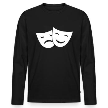 masques - T-shirt manches longues Premium bio Homme - noir - Devant - Nico (187cm)