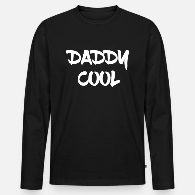 Daddy Cool - Männer Premium Bio Langarmshirt - Schwarz