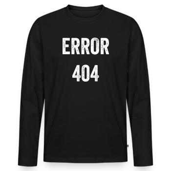 Error 404 - Men's Premium Organic Long Sleeve Shirt - black - Front - Nico (187cm)