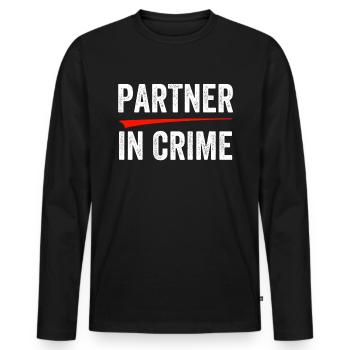 Partenaire dans le crime - T-shirt manches longues Premium bio Homme - noir - Devant - Nico (187cm)