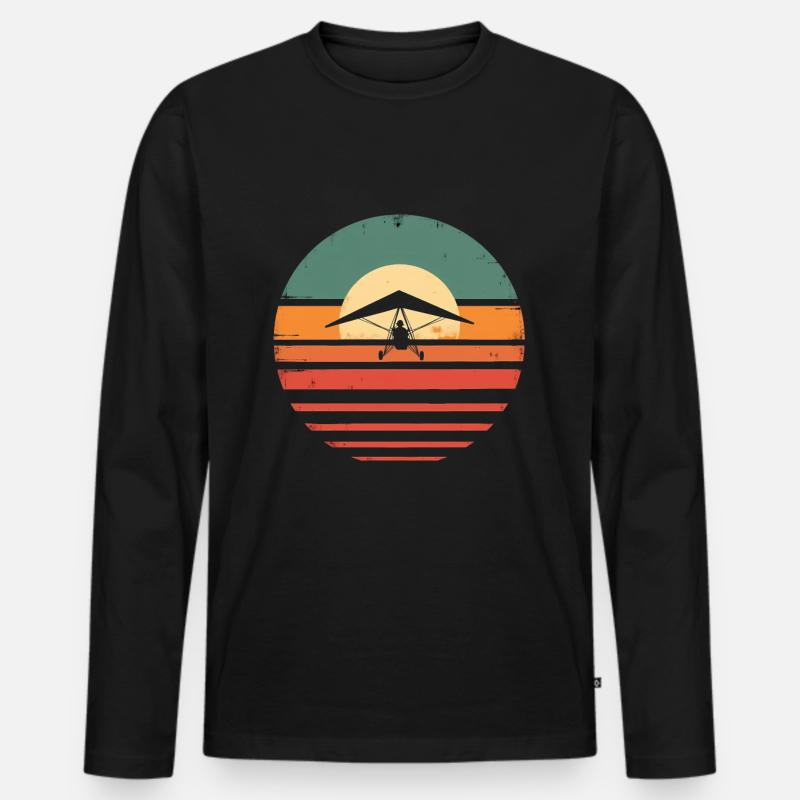 Oldtimer Hängegleiter - Männer Premium Bio Langarmshirt - Schwarz