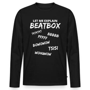 Beatbox / Beatboxing / Music / Beatbox battle Beat - T-shirt manches longues Premium bio Homme - noir - Devant - Nico (187cm)