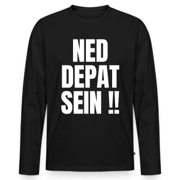 Österreich / Bayern Dialekt Sprüche / Mundart AUT - Männer Premium Bio Langarmshirt - Schwarz - Vorne - Nico (187cm)