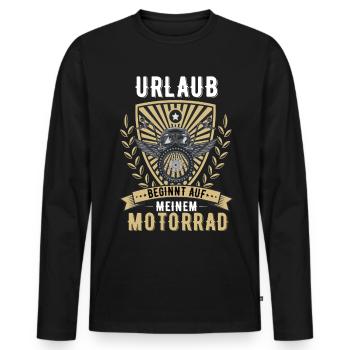Motorrad Biker Motorradfahrer Chopper Rocker - Männer Premium Bio Langarmshirt - Schwarz - Vorne - Nico (187cm)