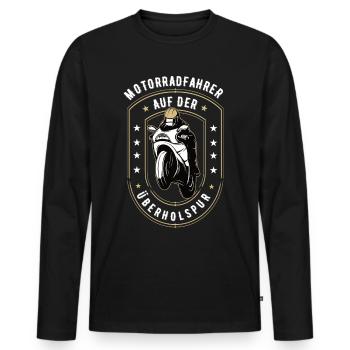 Motorrad Biker Motorradfahrer bike Rennmotorrad - Männer Premium Bio Langarmshirt - Schwarz - Vorne - Nico (187cm)