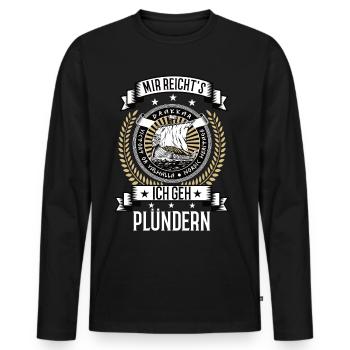 Wikingerschiff Wikinger skandinavien germanen - Männer Premium Bio Langarmshirt - Schwarz - Vorne - Nico (187cm)