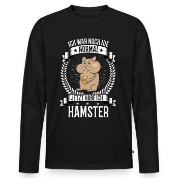 Ich war noch nie Normal Hamster Goldhamster Nager - Männer Premium Bio Langarmshirt - Schwarz - Vorne - Nico (187cm)