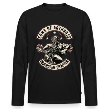 Sons Of Arthrose Motorrad Biker Motorradfahrer - Männer Premium Bio Langarmshirt - Schwarz - Vorne - Nico (187cm)