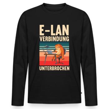 E Lan Verbindung Faultier Faultierliebhaber sloth - Männer Premium Bio Langarmshirt - Schwarz - Vorne - Nico (187cm)
