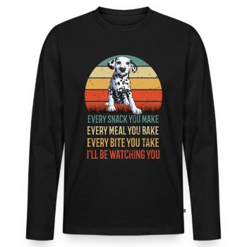 Every Snack You Make Dalmatians Points Dog Dogs - Men's Premium Organic Long Sleeve Shirt - black - Front - Nico (187cm)