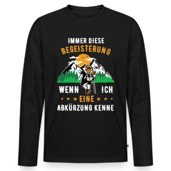 Immer diese Begeisterung Wandern Wanderer Berge - Männer Premium Bio Langarmshirt - Schwarz - Vorne - Nico (187cm)