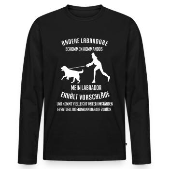 Andere Labradore Labrador Labradorbesitzer Labbi - Männer Premium Bio Langarmshirt - Schwarz - Vorne - Nico (187cm)