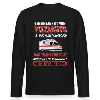 Rettungssanitäter Krankenwagen Rettungsdienst - Männer Premium Bio Langarmshirt - Schwarz - Vorne - Nico (187cm)