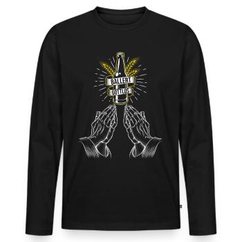 Ballert Gottlos Bier Saufen Biere Biergarten - Männer Premium Bio Langarmshirt - Schwarz - Vorne - Nico (187cm)