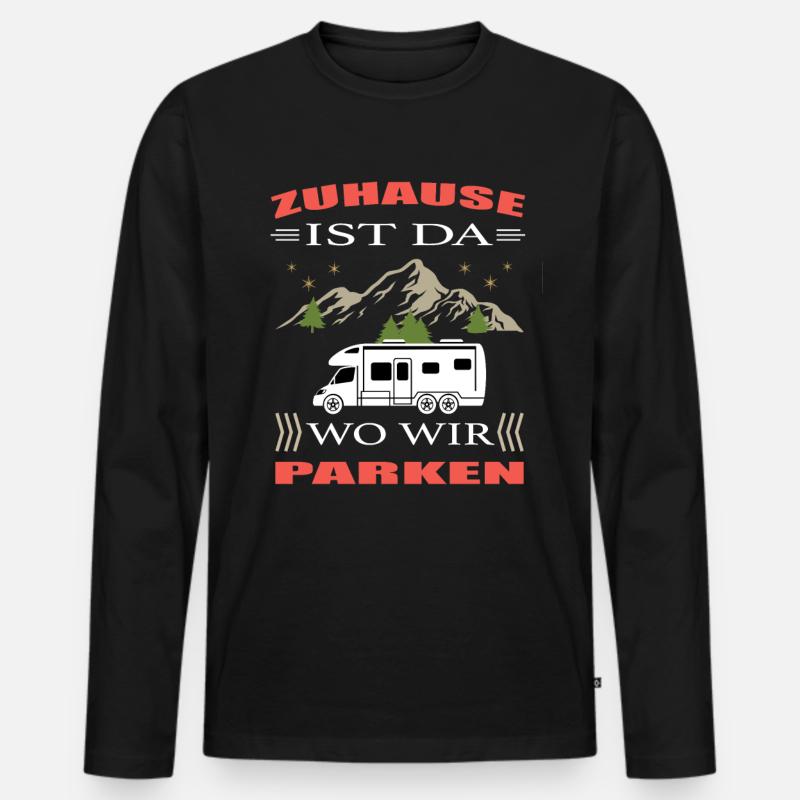 Stellplatz Van Camping Caravan Wohnmobil - Männer Premium Bio Langarmshirt - Schwarz