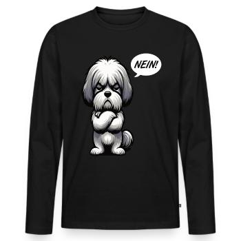 Nein Shih tzu Shih tzus Shih tzu Besitzer - Männer Premium Bio Langarmshirt - Schwarz - Vorne - Nico (187cm)