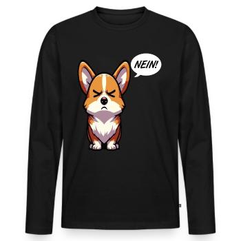 Nein Corgi Corgis Welsh Corgi Corgibesitzer Corgis - Männer Premium Bio Langarmshirt - Schwarz - Vorne - Nico (187cm)