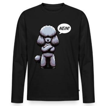 Nein Pudel Pudelbesitzer Pudelliebhaber Pudelhund - Männer Premium Bio Langarmshirt - Schwarz - Vorne - Nico (187cm)