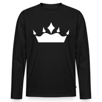 Krone - Männer Premium Bio Langarmshirt - Schwarz - Vorne - Nico (187cm)