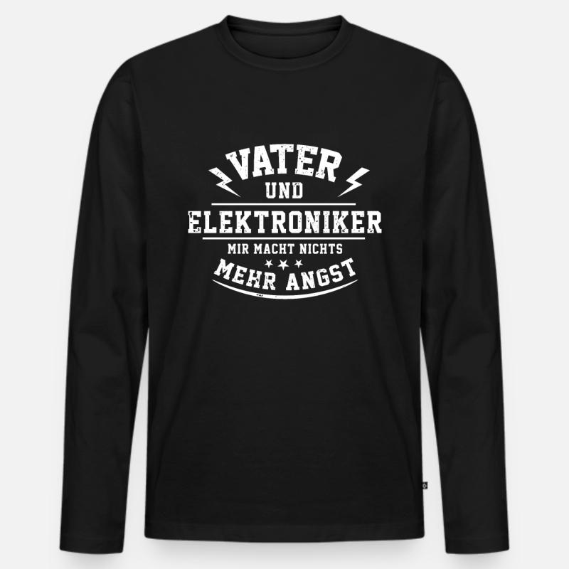 Electronics technician father - Men's Premium Organic Long Sleeve Shirt - black