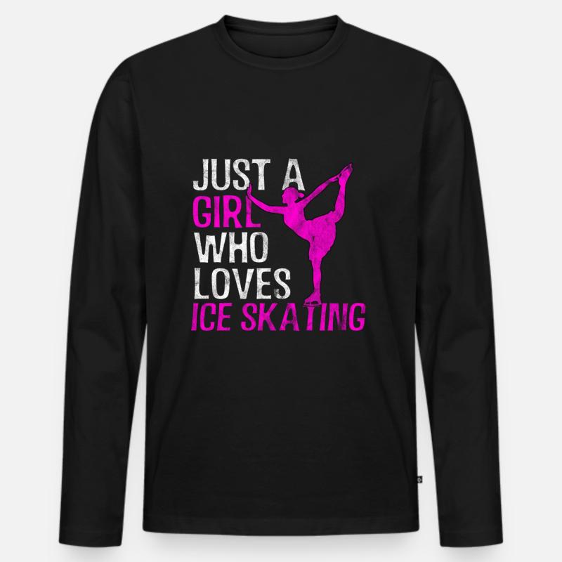 eiskunstlauf Mädchen - Männer Premium Bio Langarmshirt - Schwarz