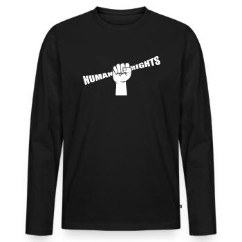 Human Rights - Men's Premium Organic Long Sleeve Shirt - black - Front - Nico (187cm)