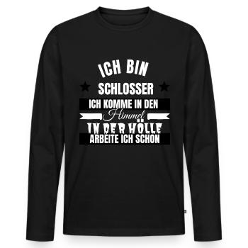 Schlosser - Männer Premium Bio Langarmshirt - Schwarz - Vorne - Nico (187cm)