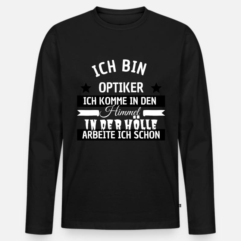 Optiker - Männer Premium Bio Langarmshirt - Schwarz