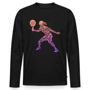 Symboles de joueur de padel filles Padel Tennis - T-shirt manches longues Premium bio Homme - noir - Devant - Nico (187cm)