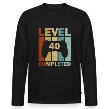 40ème anniversaire Gamer 1981 Idée cadeau rétro - T-shirt manches longues Premium bio Homme - noir - Devant - Nico (187cm)
