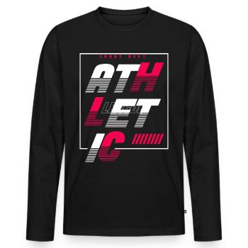 Athletic Sport Urban Streetstyle - Männer Premium Bio Langarmshirt - Schwarz - Vorne - Nico (187cm)